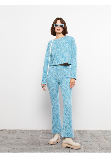 Yeni Sezon Bisiklet Yaka Desenli Uzun Kollu Kadın Triko Kazak modelleri