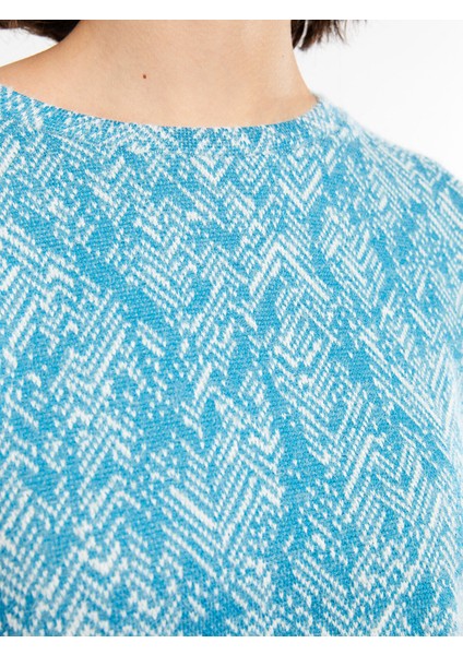 Yeni Sezon Bisiklet Yaka Desenli Uzun Kollu Kadın Triko Kazak fırsatları