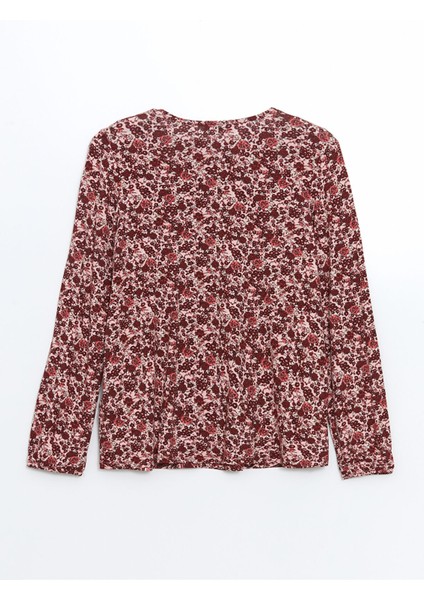 Yeni Sezon Bağlamalı Yaka Desenli Kadın Bluz fiyatları