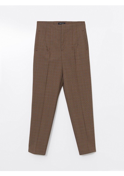 Yeni Sezon Yüksek Bel Havuç Kesim Ekose Kadın Pantolon indirimleri