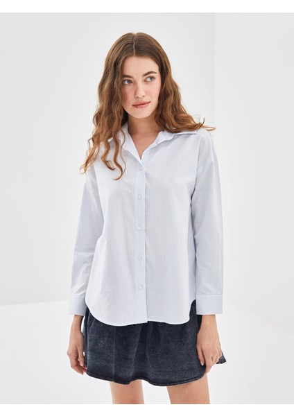 Yeni Sezon Çizgili Kadın Gömlek