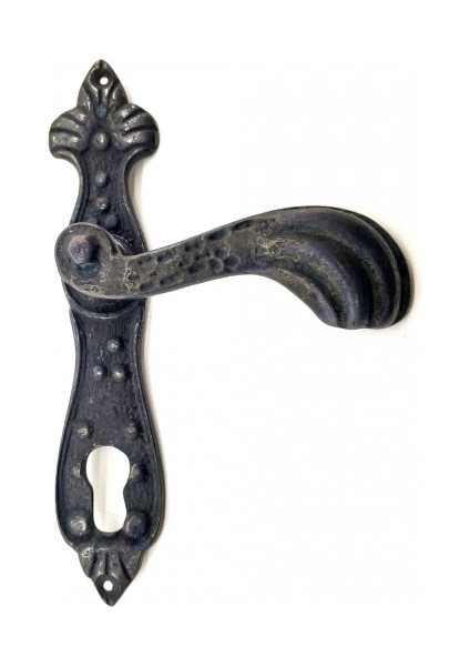 Antika Tarz Dekoratif Pirinç Mevlana Banyo Kapı Kolu - 228X48 Mm, Oksit