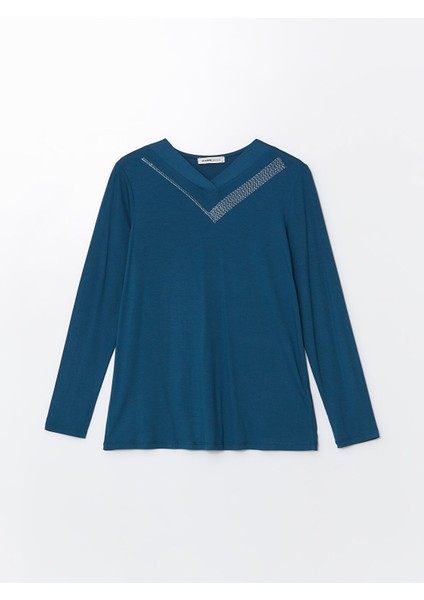 Yeni Sezon V Yaka Parlak Taşlı Kadın Bluz indirimleri