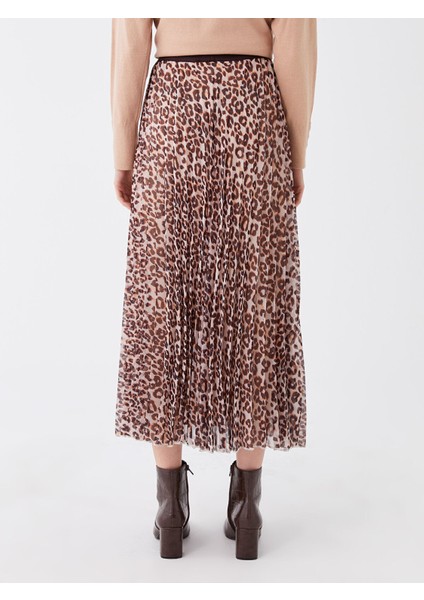 Yeni Sezon Beli Lastikli Desenli Kadın Şifon Etek fırsatları