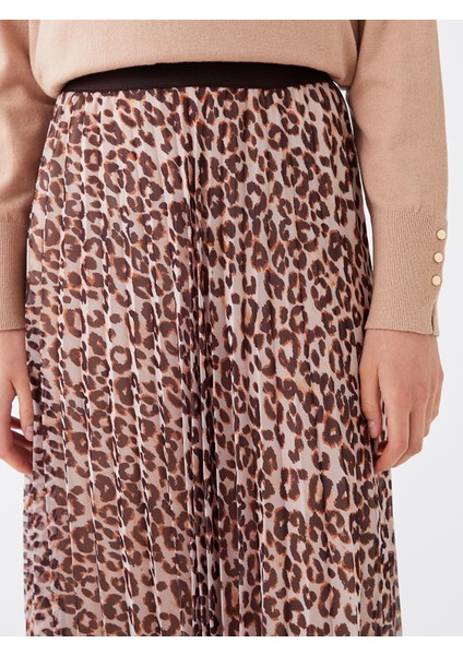 Yeni Sezon Beli Lastikli Desenli Kadın Şifon Etek indirimleri