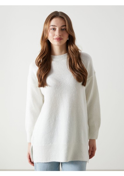 Yeni Sezon Bisiklet Yaka Oversize Kadın Triko Kazak