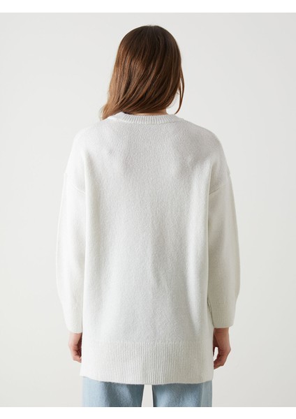 Yeni Sezon Bisiklet Yaka Oversize Kadın Triko Kazak fırsatları