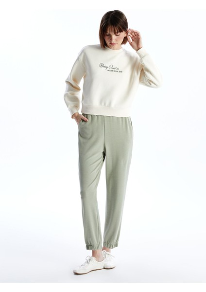 Yeni Sezon Bisiklet Yaka Baskılı Oversize Kadın Kalın Sweatshirt fiyatları