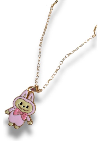 Kız Çocuk Labubu Figürlü Gold Renk Çelik Çocuk Kolye fiyatları