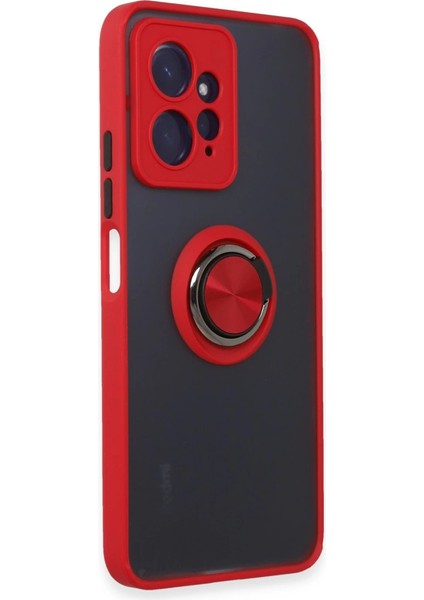 Redmi Note 12 4g Kılıf Montreal Yüzüklü Silikon Kapak - Kırmızı fiyatları