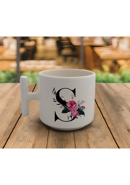 Latte & Espresso El Yapımı 's' Baş Harf Kupa T Kulp Kupa 200 ml