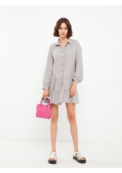 Yeni Sezon Düz Uzun Kollu Kadın Gömlek Elbise fiyatları
