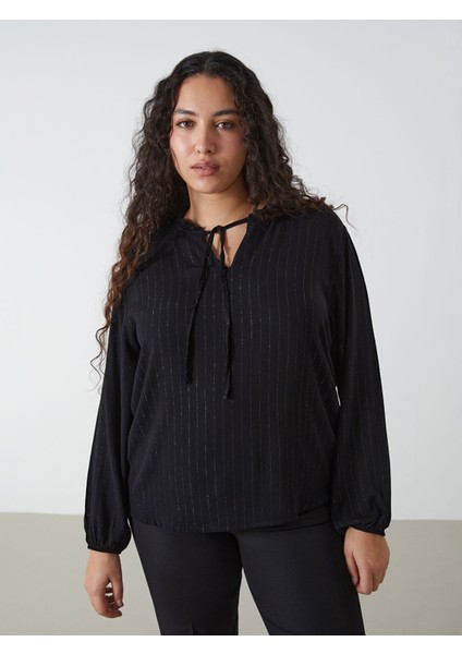 Yeni Sezon Bağlamalı Yaka Desenli Kadın Bluz fiyatları