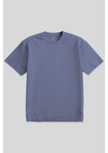 Petrol Basic Kısa Kol O Yaka Büyük Beden Erkek T-Shirt - 88072