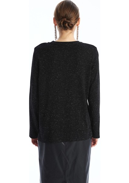 Yeni Sezon Bisiklet Yaka Parlak Görünümlü Kadın Triko Kazak fırsatları