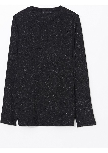 Yeni Sezon Bisiklet Yaka Parlak Görünümlü Kadın Triko Kazak indirimleri