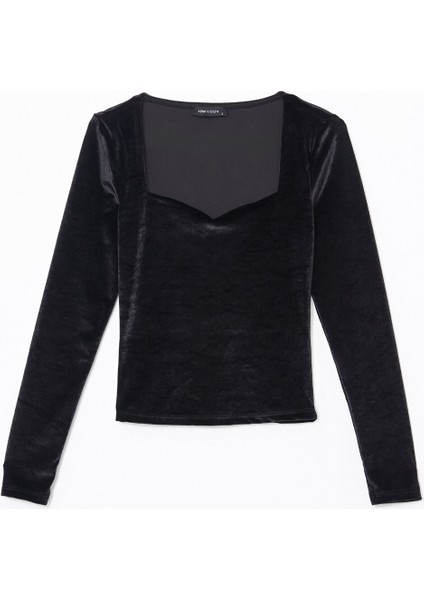 Yeni Sezon Kalp Yaka Kadife Kadın Bluz indirimleri