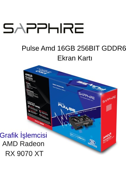 Rx 9070 Xt Pulse 11348-03-20G 256 Bit Gddr6 16 GB Ekran Kartı