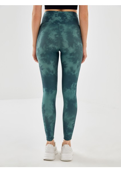 Yeni Sezon Beli Lastikli Batik Desenli Kadın Spor Tayt fırsatları