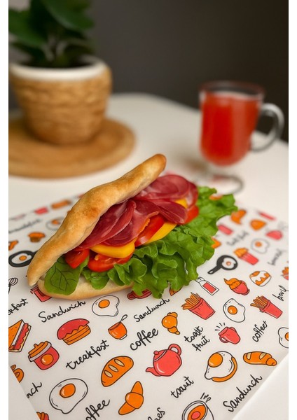 100 Adet Karışık Desenli Servis Kağıdı Dekoratif Yağlı Kağıt Sunum Kağıdı (Fırında Kullanılmaz) fiyatları