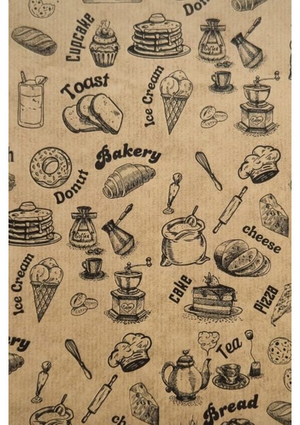 100 Adet Karışık Desenli Servis Kağıdı Dekoratif Yağlı Kağıt Sunum Kağıdı (Fırında Kullanılmaz) modelleri