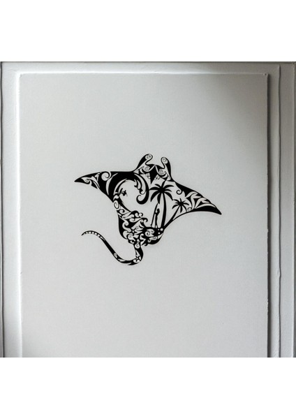 Okyanus Vatozu Metal Duvar Dekoru – Tropikal Deniz Temalı Modern Sanat Tasarımı indirimleri