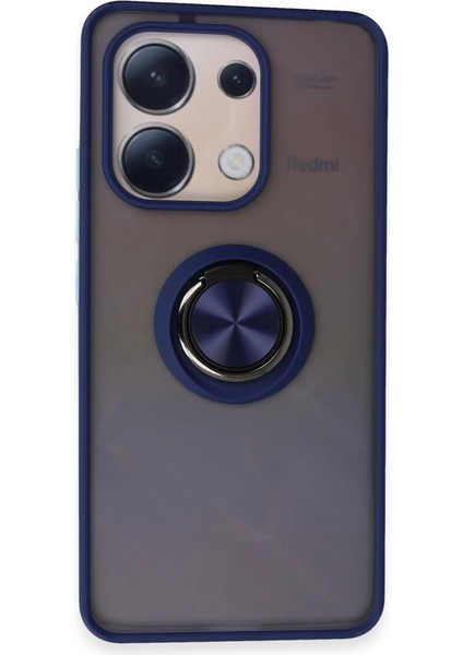 Newface Redmi Note 13 4g Kılıf Montreal Yüzüklü Silikon Kapak - Lacivert