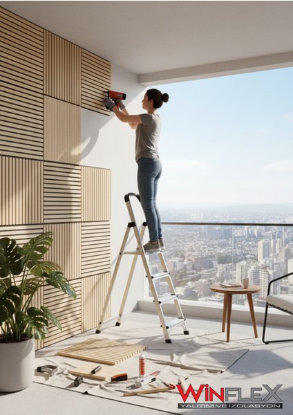 Mini Eko Akustik Ahşap Panel Safir Meşe - 60X60CM