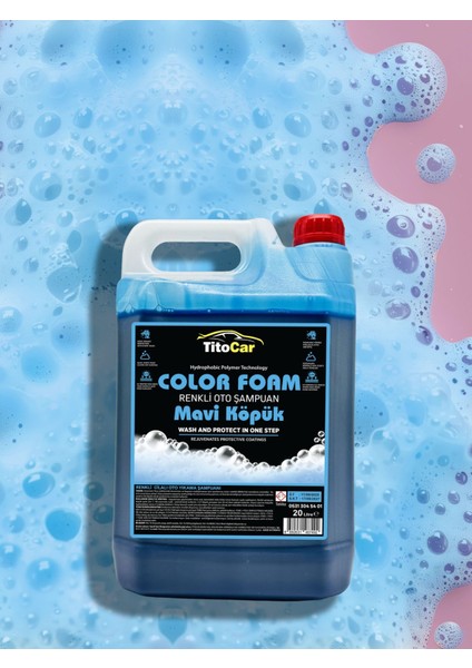 Color Foam Mavi Köpük Renkli Şampuan 5 Lt & Titocar Köpük Atan Pompa & Şampuan Seti fiyatları