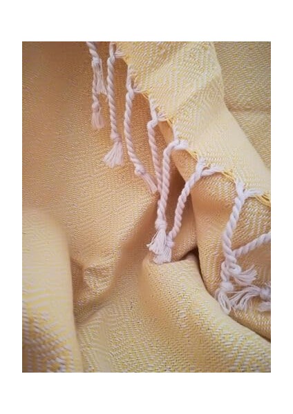 Dokuması Kök -%100 Organik Pamuk ve Bambu 95X175 Cm.plaj ve Havlusu. Plaj,, Spa, Masaj ve Spor Için ( Sarı)