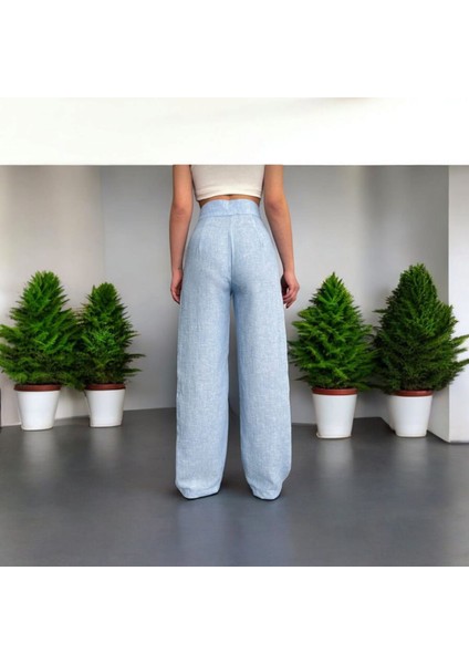 Sones Kozmetik Pileli Pamuk Keten Kumaş Palazzo Kadın Pantolon fiyatları