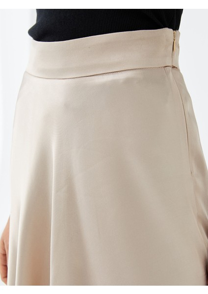 Yeni Sezon Beli Fermuarlı Düz A Kesim Saten Kadın Etek indirimleri