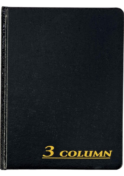 Hesap Defteri, 17,78 x 23,50 Cm, Siyah, 3 Sütun, 80 Sayfa (ARB8003M)