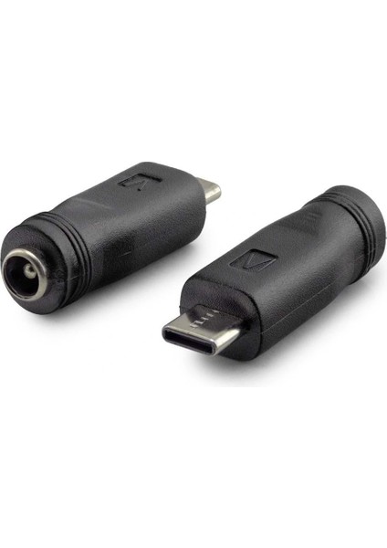 Notebook Adaptör Ucu Çevirici Type-C (M) To 5.5*2.5 (F) 10LU Paket Siyah HDX1340