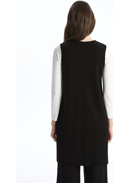 Yeni Sezon Kadın Bisiklet Yaka Düz Triko Yelek fırsatları