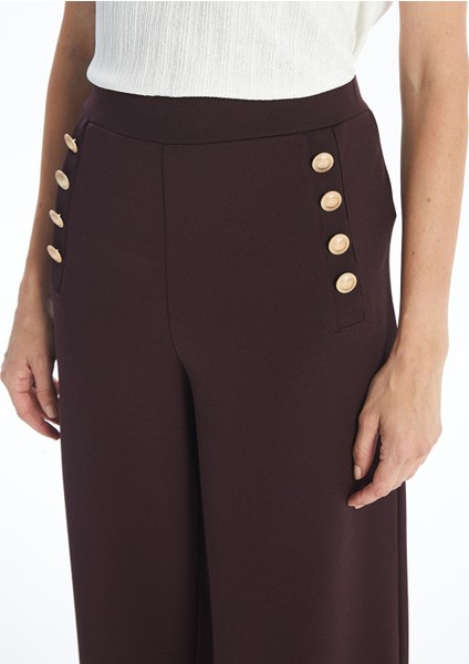 Yeni Sezon Beli Lastikli Düz Geniş Paça Kadın Pantolon modelleri