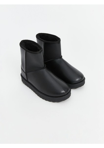 Yeni Sezon Deri Görünümlü Kadın Kar Botu