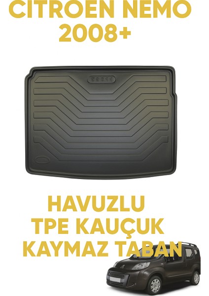 Citroën Nemo 2008+ Uyumlu 3D Bagaj Havuzu Premium