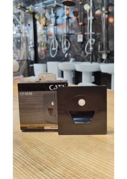 10 Adet CT-5170 1W Sensörlü Ledli Koridor Armatürü Siyah Kasa Beyaz Işık