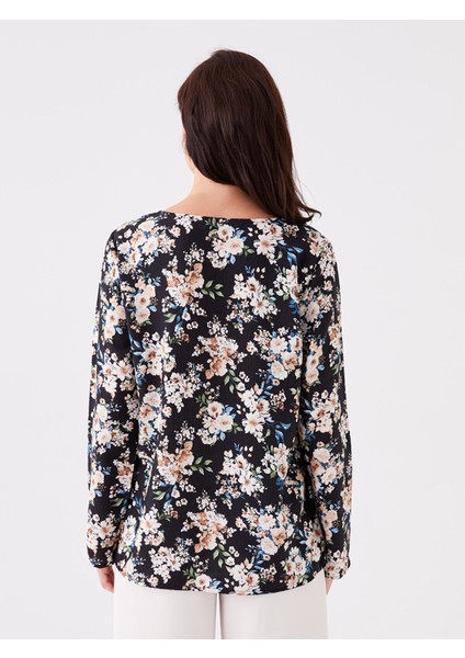Yeni Sezon Bisiklet Yaka Çiçekli Uzun Kollu Kadın Bluz indirimleri