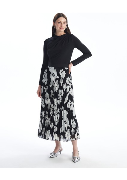 Yeni Sezon Beli Lastikli Desenli Pileli Kadın Etek fiyatları