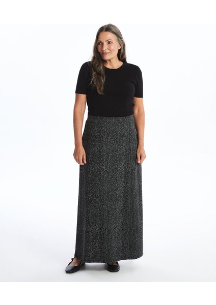 Yeni Sezon Beli Lastikli Desenli A Kesim Kadın Etek
