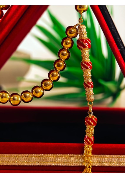 22 Ayar Altın Sarısı Kaplama Tesbih Renk Atmayan Bir Üründür Iç Materyal Çeliktir Özel Imameli