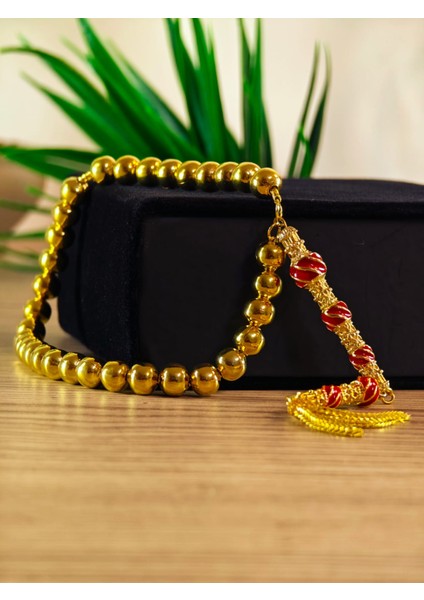 22 Ayar Altın Sarısı Kaplama Tesbih Renk Atmayan Bir Üründür Iç Materyal Çeliktir Özel Imameli fırsatları