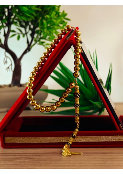 22 Ayar Altın Sarısı Kaplama Tesbih Renk Atmayan Bir Üründür Iç Materyal Çeliktir Özel Imameli