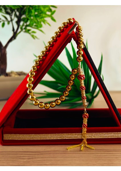 22 Ayar Altın Sarısı Kaplama Tesbih Renk Atmayan Bir Üründür Iç Materyal Çeliktir Özel Imameli