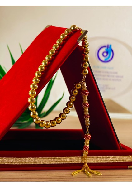 22 Ayar Altın Sarısı Kaplama Tesbih Renk Atmayan Bir Üründür Iç Materyal Çeliktir Özel Imameli