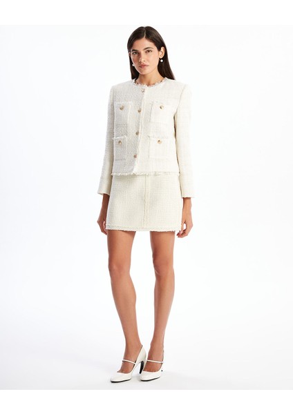 Yeni Sezon Bisiklet Yaka Dokulu Kadın Tüvit Ceket fiyatları