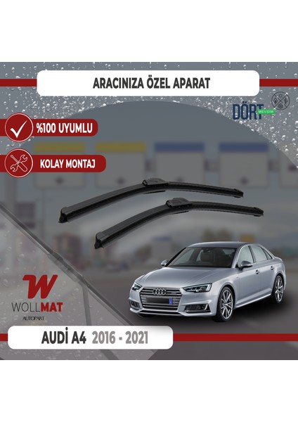 Audi A4 Silecek 2016 2021 Uyumlu Silecek Takımı Araca Özel