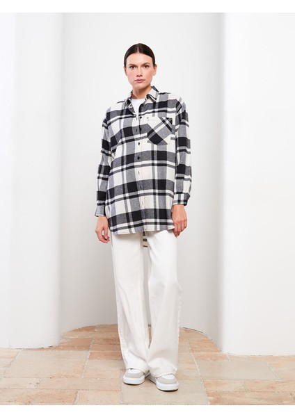 Yeni Sezon Ekose Oversize Kadın Oduncu Gömlek modelleri